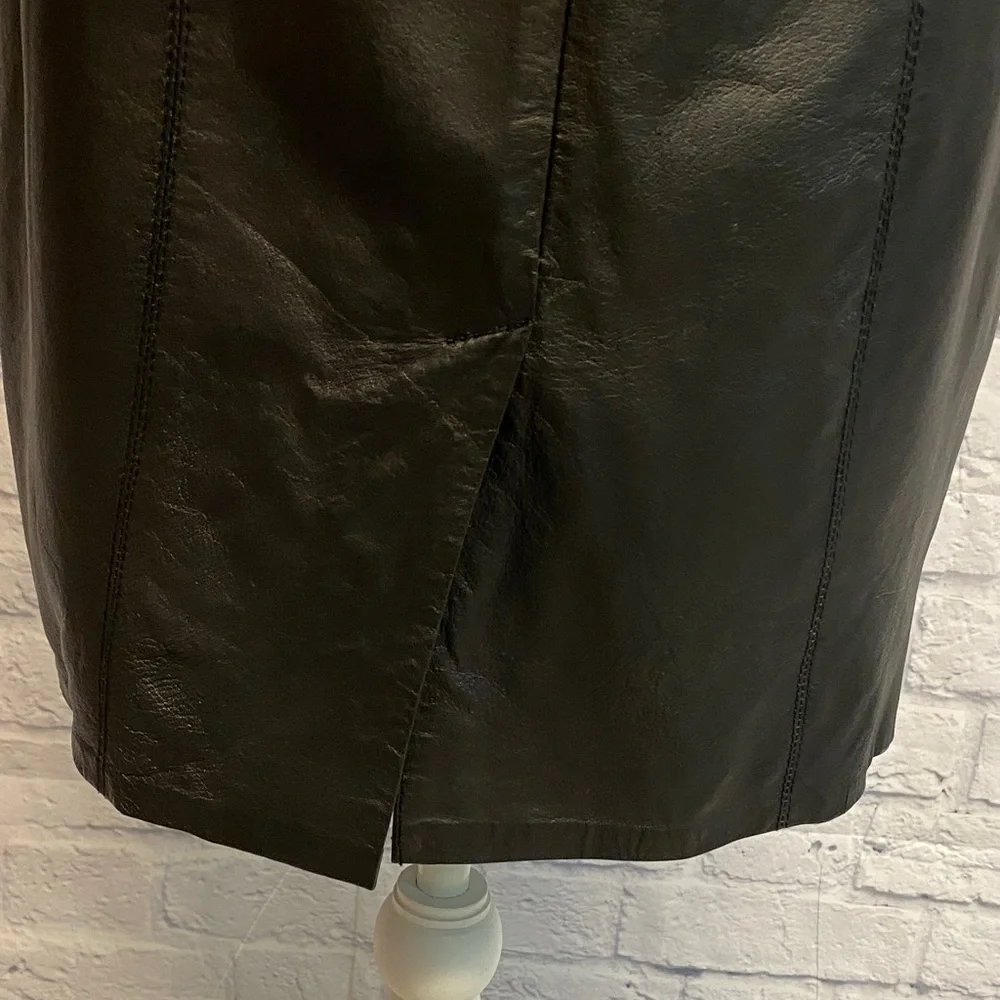 Tanya Collection Black Leather Sleeveless Dress Size M - Picture 8 of 15